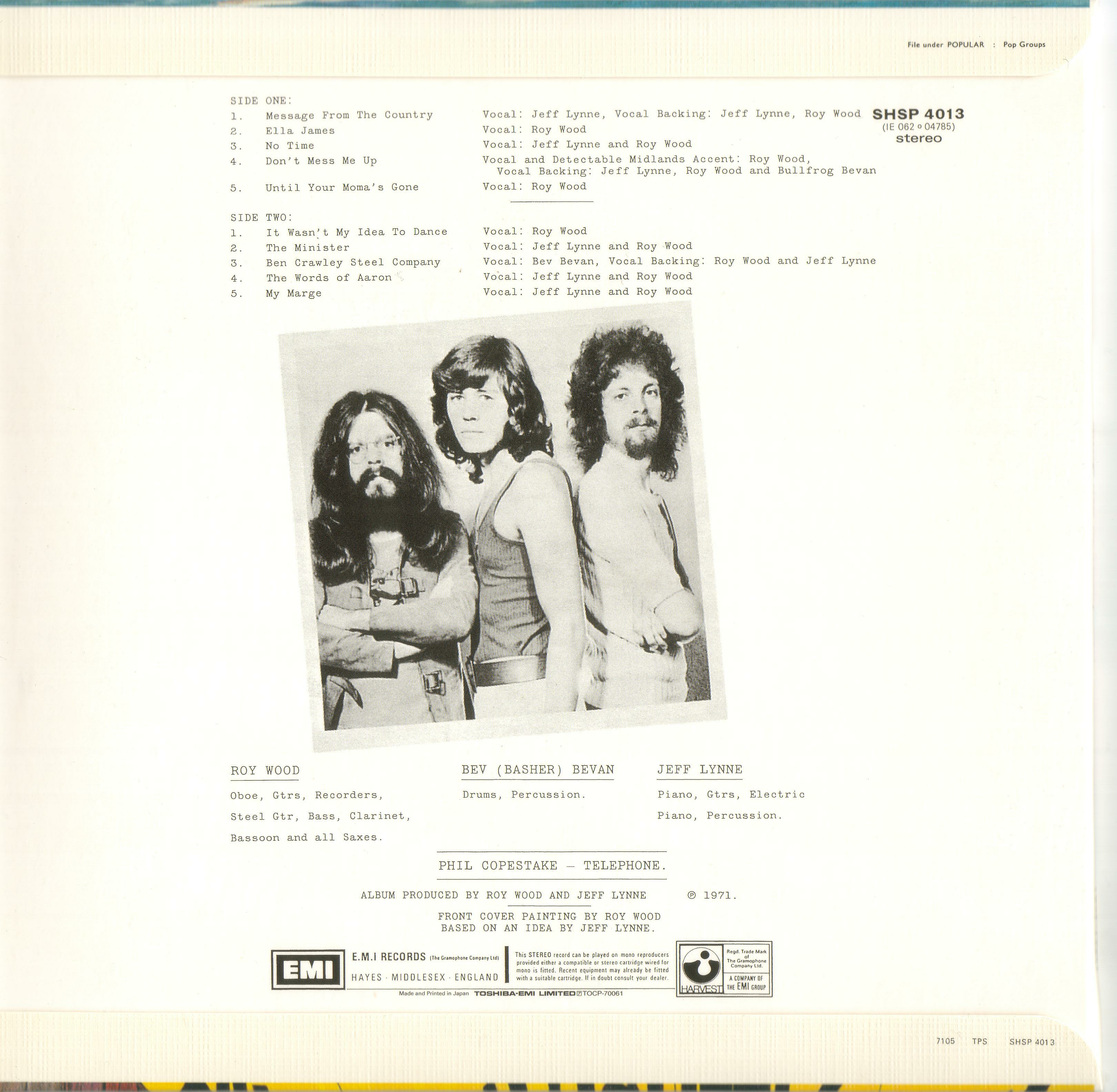 Electric Light Orchestra  The Move; Message From The Country : Back JPN